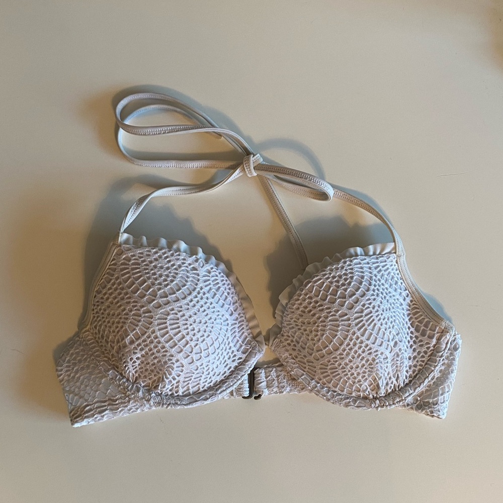 Hollister White Lace Bikini Top
